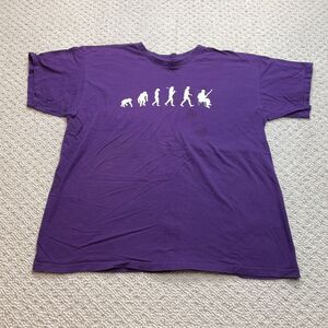 B&C Collection Shirt Mens XXL Purple Evolution Graphic Basoon Jazz Classic Music